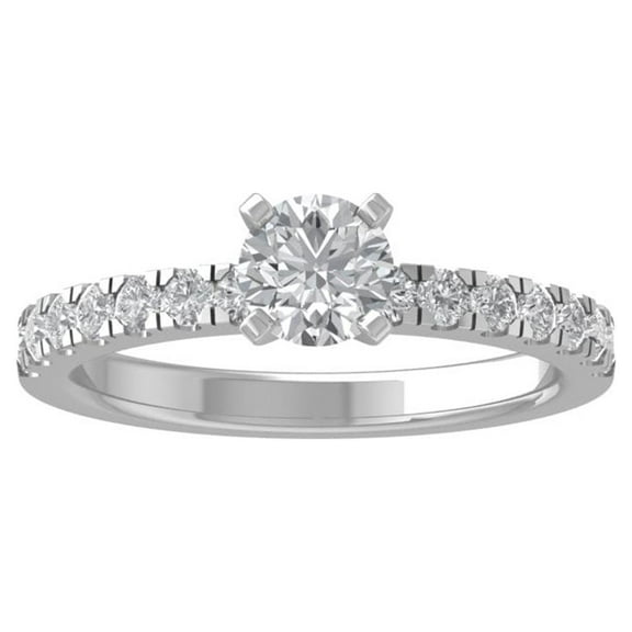 ARAIYA FINE JEWELRY Sterling Silver Lab Grown Diamond Engagement Ring (3/8 cttw, D-F Color, VS Clarity) Size 6.5