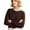 A11101-Brown, variant on Women's 100% Merino Wool 2024 Fall Winter First-Line Ready to Wear Long Sleeve Seamless Knit Crewneck Sweater Yellow L
