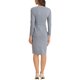 thumbnail image 3 of Vestido de trabajo midi ajustado de peplum para mujer, cuello redondo, manga larga, cintura alta, color azul grisáceo, talla S, 3 of 6