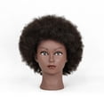 thumbnail image 3 of Cabeza de maniquí con piel negra, modelo de cabeza para enseñar, cara negra, modelo de cabeza con cabello real, cabello trenzado, permanente, tinte, modelado con soplado, 3 of 3