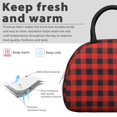 thumbnail image 3 of Red and Black Checkered Pattern Insulated Lunch Bag,Leakproof Large Capacity Lunch Box for Work,Picnic or Travel,11.4 X 6.7 X 8.3 Inches, 3 of 6