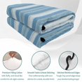 thumbnail image 4 of Quilts Full Size, Sky Blue Stripes Soft Comforter Bedding Set for Bed, Farmhouse Vertical Striped Vintage Lightweight Quilted Bedspread with Pillow Cover(2 Pieces) for All Season, 78x90 Inch, 4 of 9