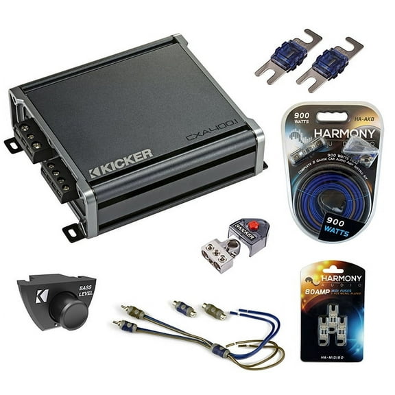 Kicker 46CXA4001 Universal 800W Sub Amp, 46CXARC Remote Control & 900W Amp Kit