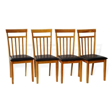 - SK New Interiors Set of 4 Dining Kitchen Warm Side Chairs Solid Wooden, Maple