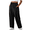 Black, variant on Cotton Pants Women Plus Size Pants Wide Leg Pants Drawstring Elastic Waist Lounge Pants Lightweight with Pockets
