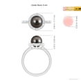 thumbnail image 5 of Angara Classic Tahitian Cultured Pearl and Diamond Halo Ring in 14K White Gold for Women | June Birthstone Jewelry for Her, 5 of 8