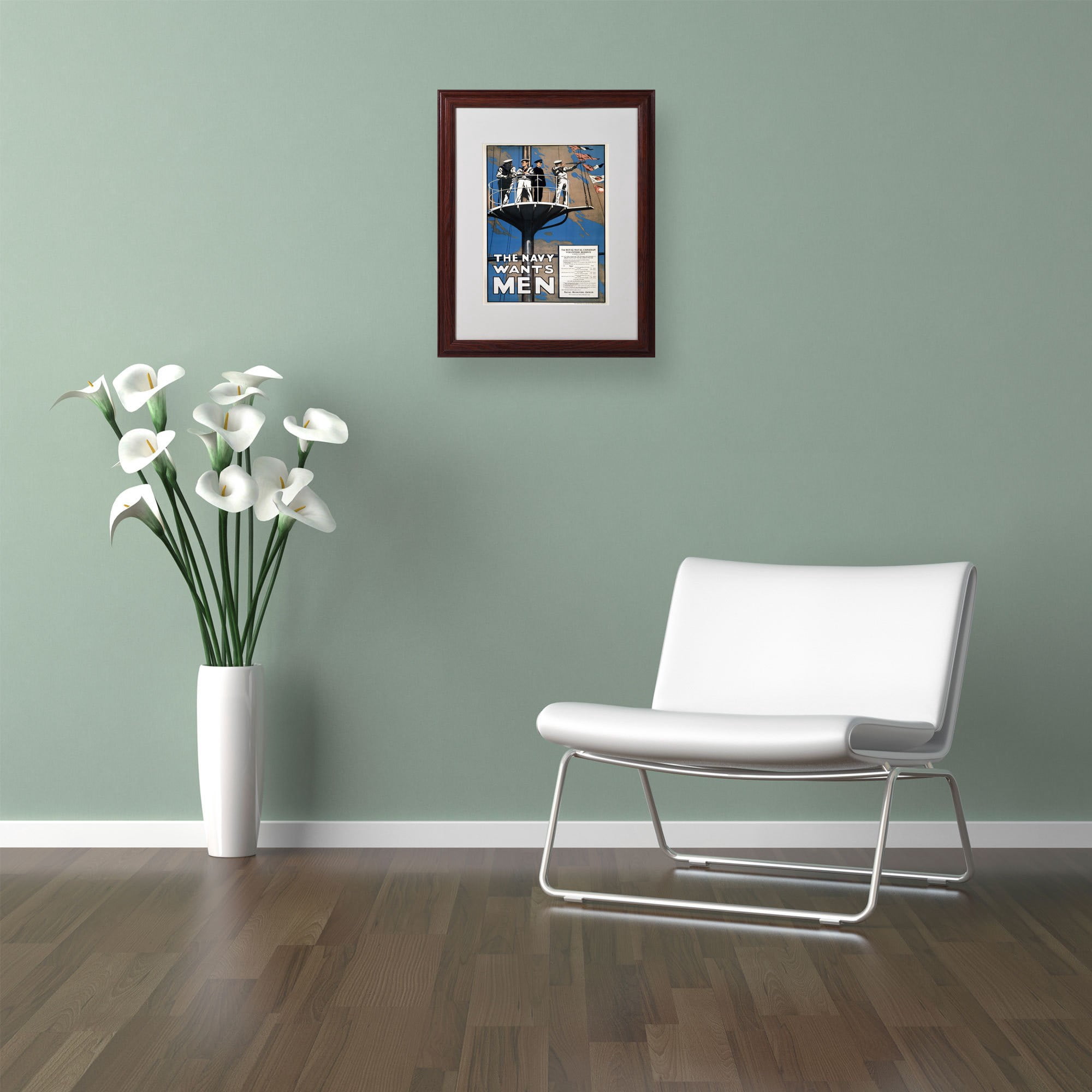 Trademark Fine Art "Recruitment Poster for the Canadian Navy" Canvas Art, Wood Frame