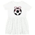 thumbnail image 3 of Inktastic Girls Soccer Ball Coquette Bow Girls Toddler Dress, 3 of 5