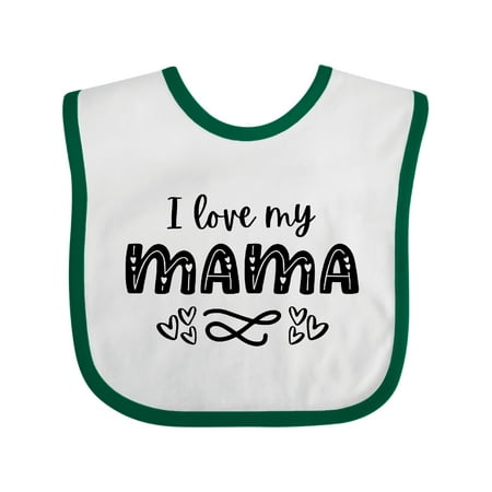 

Inktastic I Love My Mama- Hearts Gift Baby Boy or Baby Girl Bib