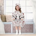 thumbnail image 7 of Wearable Blanket with Sleeves and Pocket Oversized Hooded Sweatshirt 3-14 YR Reindeer Pattern L, 7 of 7
