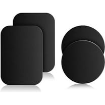 Mount Metal Plate for Cell Phone Magnet Holder Magnetic Car Mount with Strong Adhesive Sticker, 2 Round and 2 Rectangle Black