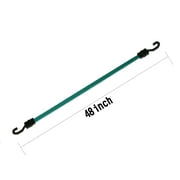 Hyper Tough 2 Pack, 48 inch Flat Bungee Cords, Rubber, Green, 0.45 oz
