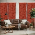 thumbnail image 2 of Ambesonne Burnt Orange Window Curtains, Leafage and Petals, Each 28" W x 63" L, Burnt Orange Burgundy, 2 of 4