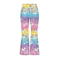 thumbnail image 4 of WhouRiu Girls Casual Flared Pants Cartoon Graphic Elastic Waist Loose Trousers Kids Comfortable Cute Everyday Wear,3-4 Years, 4 of 4