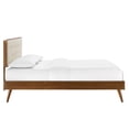 thumbnail image 4 of Modway Bridgette King Wood Platform Bed with Splayed Legs in Walnut/Beige, 4 of 9