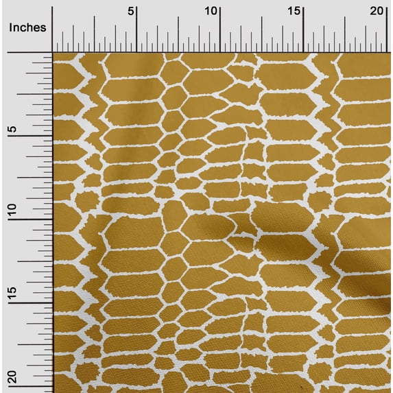 oneOone Cotton Flex Dark Mustard Fabric Snake Animal Skin Quilting Supplies Print Sewing Fabric By The Yard 40 Inch Wide
