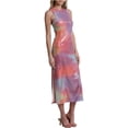 thumbnail image 1 of Avec Les Filles Womens Rainbow Sequined Midi Dress, miamisunset, 14, 1 of 2