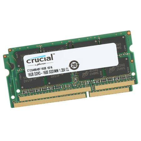 Crucial Kit 32GB 2x 16GB 16GB Laptop Memory CT204864BF160B