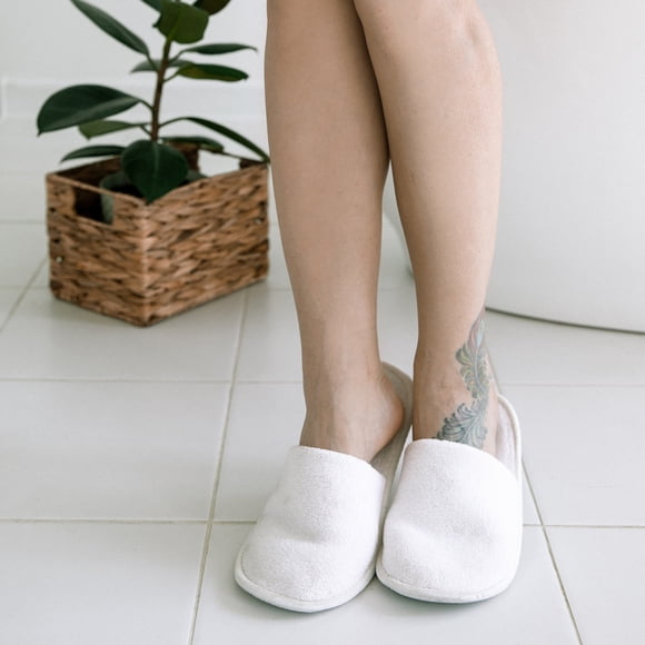 unbranded 24 Pares Zapatillas De Coral Fleece Desechables Para Hotel Y Casa Con Antideslizante