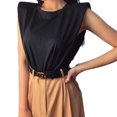 thumbnail image 1 of Txlixc Chaleco de verano femenino, chaleco de cuello redondo de color sólido, camiseta de hombro sin mangas Txlixc moda, 1 of 7