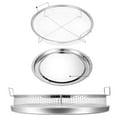 thumbnail image 3 of Air Fryer Basket Set for Oven –2PCS 12.9 Inch Round Non-Stick Stainless Steel Mesh Baking Tray, Roasting Rack & Grill Basket – Fits Convection Ovens, Dishwasher Safe, Silver, 3 of 6