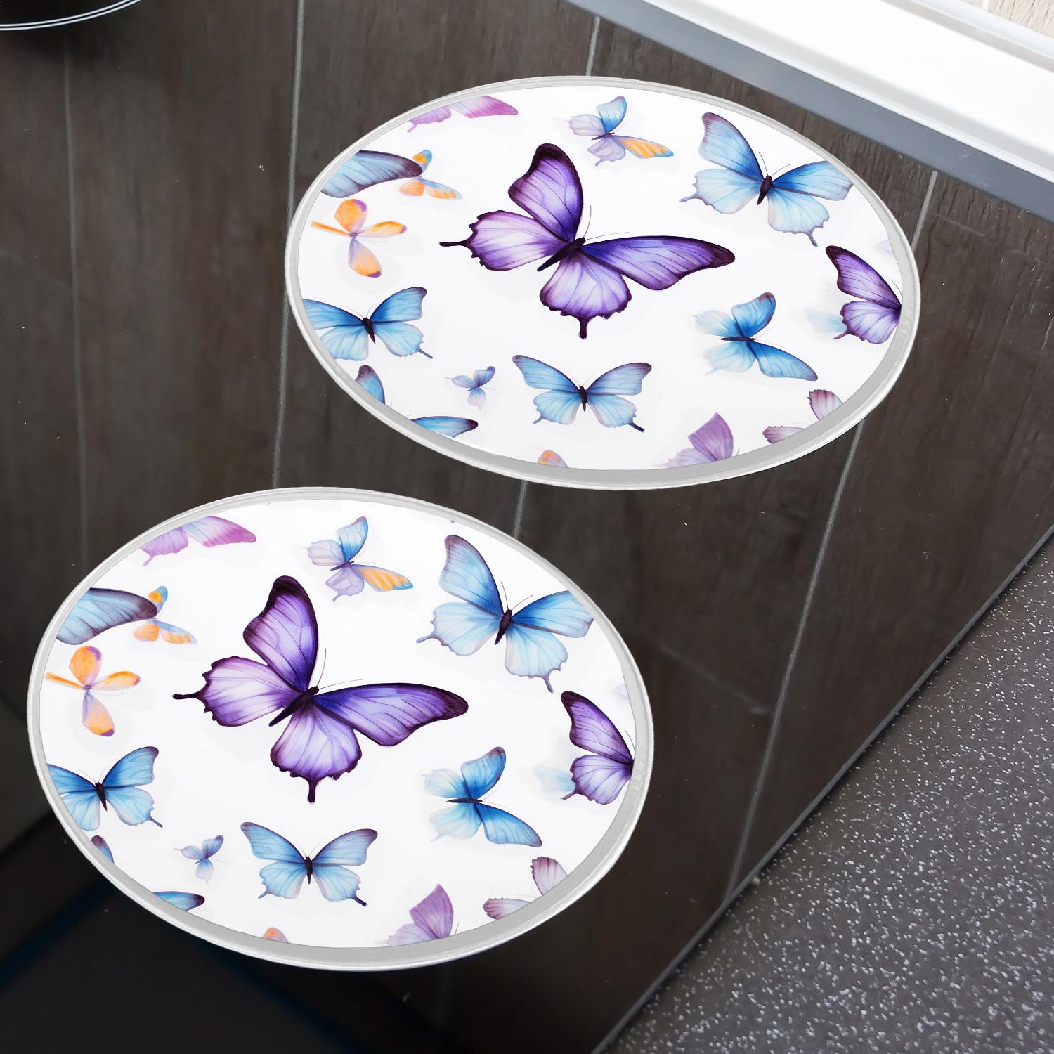 Decorative Stove Burner Covers 4 Pcs Metal Gas Stove Burner Cover 8Inch And 10Inch ,Monarch Butterfly Insect Elegant design