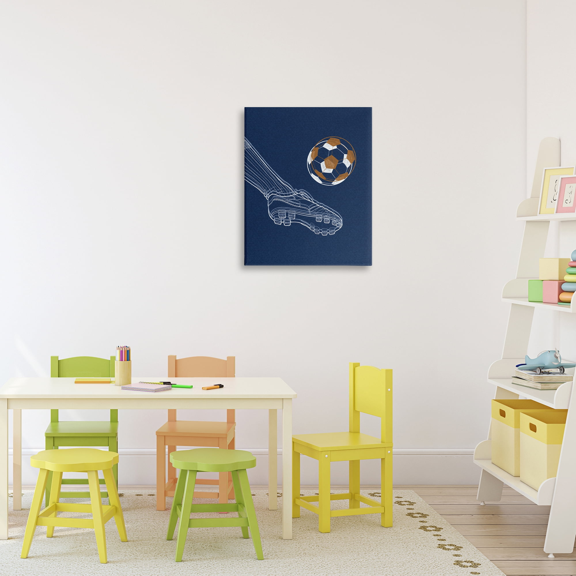 Stupell Industries Soccer Lines Contour Canvas Wall Art, design by Marcus Prime