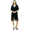 thumbnail image 3 of Bimba Women Kimono Solid Shrug With Fringes Exclusive Tassel Cover-Up, 3 of 9