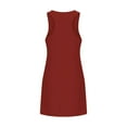 thumbnail image 6 of Shift Dress for Women Women's Fashion Solid Color Round Neck Sleeveless Racerback A-line Dress, 6 of 7
