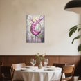 thumbnail image 2 of ZHONGYUTONG Wine Canvas Wall Art for Kitchen Prints Pink Wine Glass Picture Modern Kitchen Restaurant Dinning Room Bar Wall Decor Framed (20.00" x 30.00"), 2 of 5