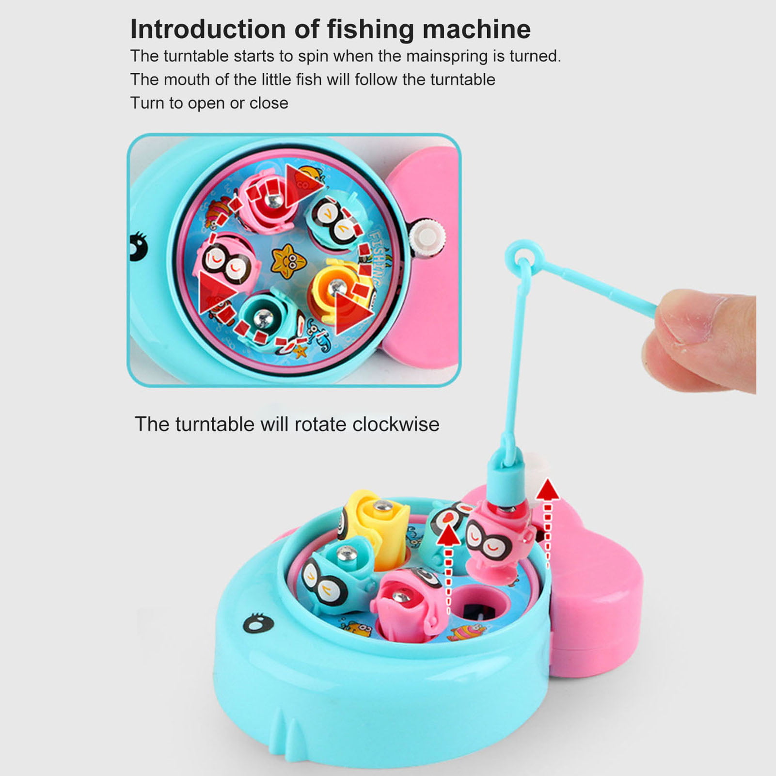 Mini Wind Up Gone Fishing Game - Magnetic Fishing Toy