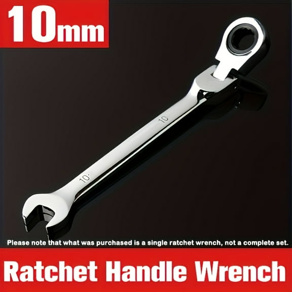 10mm Dual-Purpose Ratchet Wrench – Adjustable Torque Hand Tool with Anti-Slip Ergonomic Grip for Automotive, Bike, Motorcycle, Marine & Home DIY Repairs