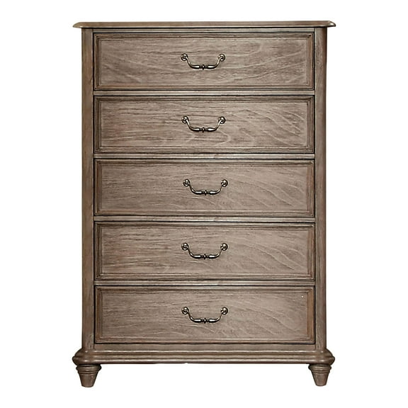 Furniture of America Calpa Solid Wood 5-Drawer Chest in Rustic Natural Tone