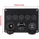 thumbnail image 5 of Panel de interruptor basculante de encendido y apagado de 5 bandas de 12-24 V, voltímetro USB dual para automóvil, barco, Ma, 5 of 5