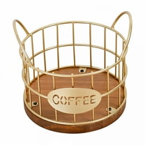 ACDANC Coffee Pod Holder,Rustic K Cup Holder Organizer for Counter,Coffee Pods Storage Organizer with Wooden Base for Coffee Bar Accessories Decor