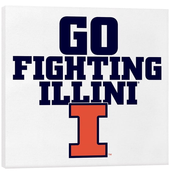 Go University of Illinois Chant 19.75 x 19.75 Canvas Decorative Art Sign