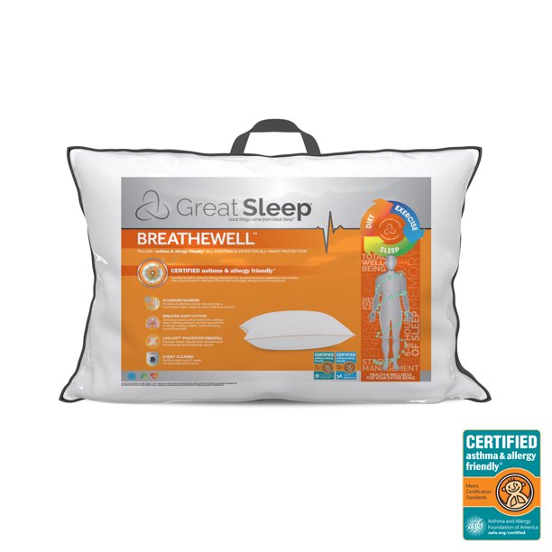 Great Sleep BREATHEWELL CERTIFIED asthma & allergy friendly Pillow