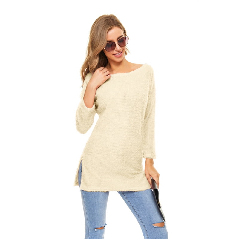 one sleeve oblique collar sweater