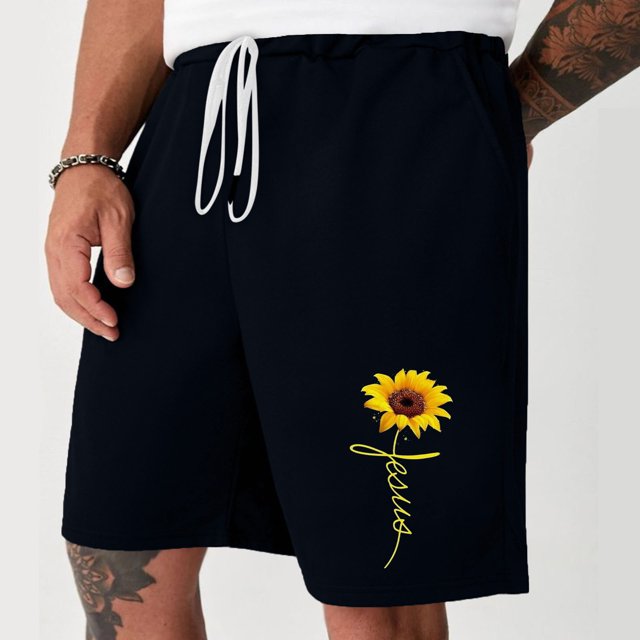 Puntoco Pantalones Cortos Deportivos Con Bolsillos Informales Elásticos Con Cordones Para Hombre, Pantalones Cortos Para El Hogar, Pantalones De Tres Cuartos, Azul Oscuro L