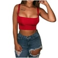 thumbnail image 3 of Teissuly Fashion Women Sleeveless Casual Vest Ladies Chest pad Short Tank Tops, 3 of 3