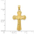 thumbnail image 4 of 10k Yellow Gold Polished & Textured Crucifix Charm Pendant, 4 of 7