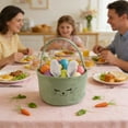 thumbnail image 6 of QuanTara Green Cloth Easter Basket with Bunny Ears 9.05x5.51 Inch - Personalized Kids Easter Egg Hunt Basket, Foldable Bunny Bag for Candy & Gifts, 6 of 6