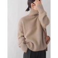 thumbnail image 4 of Suéter de cachemira de cuello alto para mujer, jersey de punto grueso 100% cachemira pura, nuevo otoño e invierno, suelto y lánguido, 4 of 5