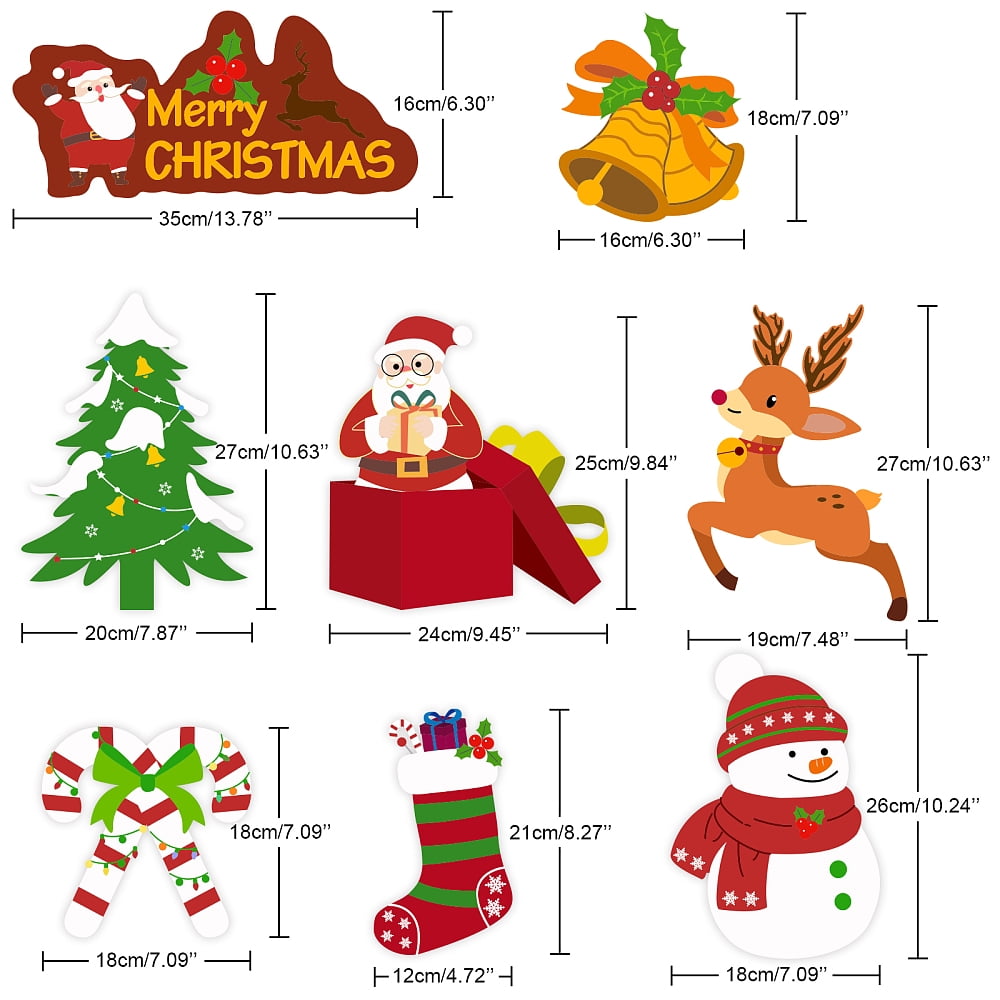 Plastic Yard Signs Display Decorations for Outdoor Garden Decoration Christmas Themed Mixed Shapes Mixed Color 180x160x4mm