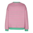 thumbnail image 5 of fheaev Oversize Sweatshirt For Womens Casual Striped Crewneck Long Sleeve Lightweight Color Block Pullover Tops Loose Fit Sweaters Cute Basic Flowy Tops Blouses Fall Outfits Fashion Y2K Clothes, 5 of 6