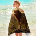 thumbnail image 2 of SDJMa Microfiber Beach Towels, Oversized, Quick Dry (30" x 60") Sand Proof, Absorbent, Compact, Beach Blanket, Lightweight Towel for The Swimming, Sports, Beach, Gym-Lion Printed, 2 of 5