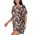 thumbnail image 2 of Lsque Guitar Skull record Women's Short-Sleeved Pajama Set - 2 Piece Soft and Lightweight Sleepwear Set-3X-Large, 2 of 9