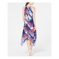 thumbnail image 2 of INC $100 Womens New 0838 Navy Printed Handkerchief Hem Party Dress PS B+B, 2 of 4