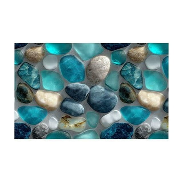 Corridor Stone Patterned Carpet 3D Pebble Design Entrance Mat Washable Floor Rug Bathroom Bedside Kitchen Non