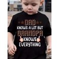 thumbnail image 1 of T-Shirt Col Rond Décontracté pour Garçons - 100 % Polyester avec Étirement Moyen, Motif Alphabet, Coupe Régulière pour Enfants - Idéal pour Printemps/été/automne - "Papa Sait Beaucoup Mais Grand-Père Sait Tout, 1 of 6